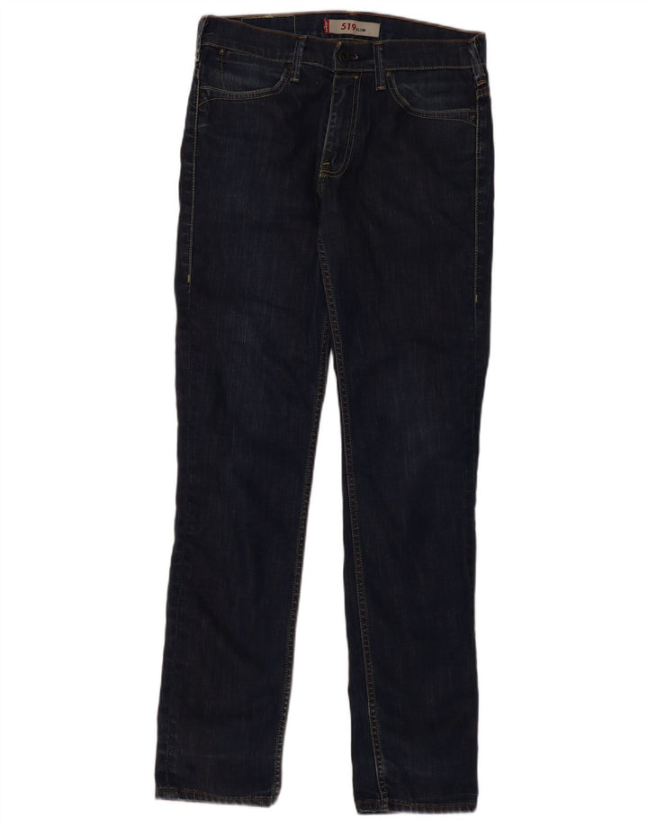 Levi's Damen 519 Slim Jeans W32 L34 Blaue Baumwolle