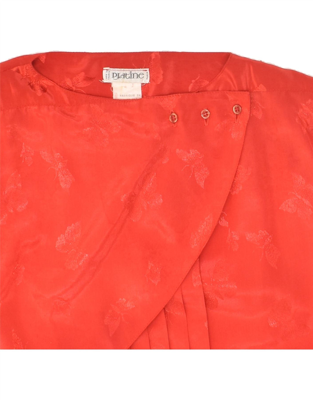 VINTAGE Womens Long Sleeve Blouse Top UK 14 Large Red Polyester | Vintage Vintage | Thrift | Second-Hand Vintage | Used Clothing | Messina Hembry 