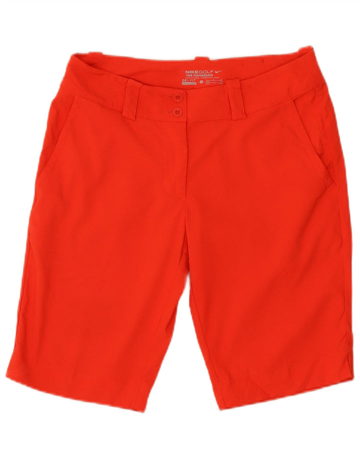 Nike Damen Dri Fit Chino Shorts UK 8 Small W27 Rot Polyester
