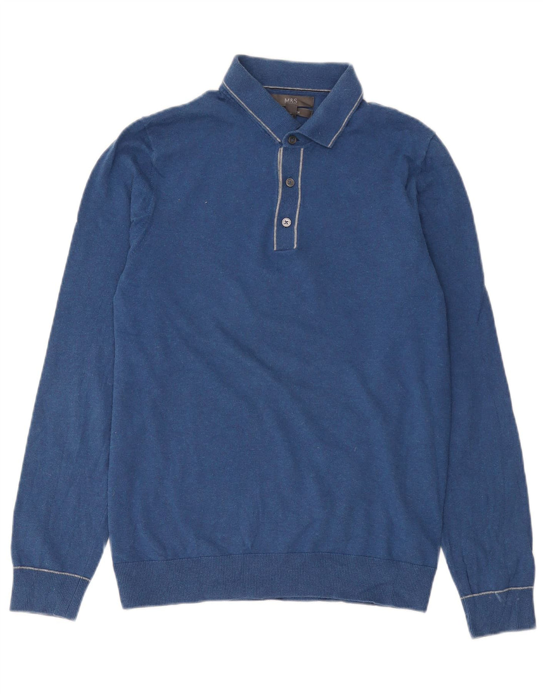 Marks & Spencer Herren-Pullover mit Rollkragen, Größe S, Baumwolle, Blau