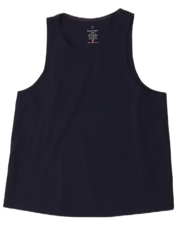 Sweaty Betty Damen-Trägershirt, UK 14, Größe L, Marineblau, Polyamid
