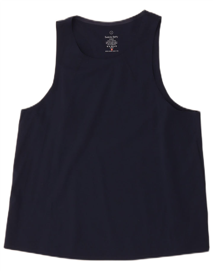 Sweaty Betty Damen-Trägershirt, UK 14, Größe L, Marineblau, Polyamid
