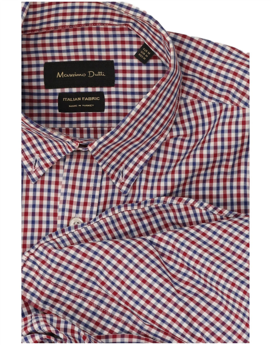 Massimo Dutti Herrenhemd aus mittelroter Gingham-Baumwolle