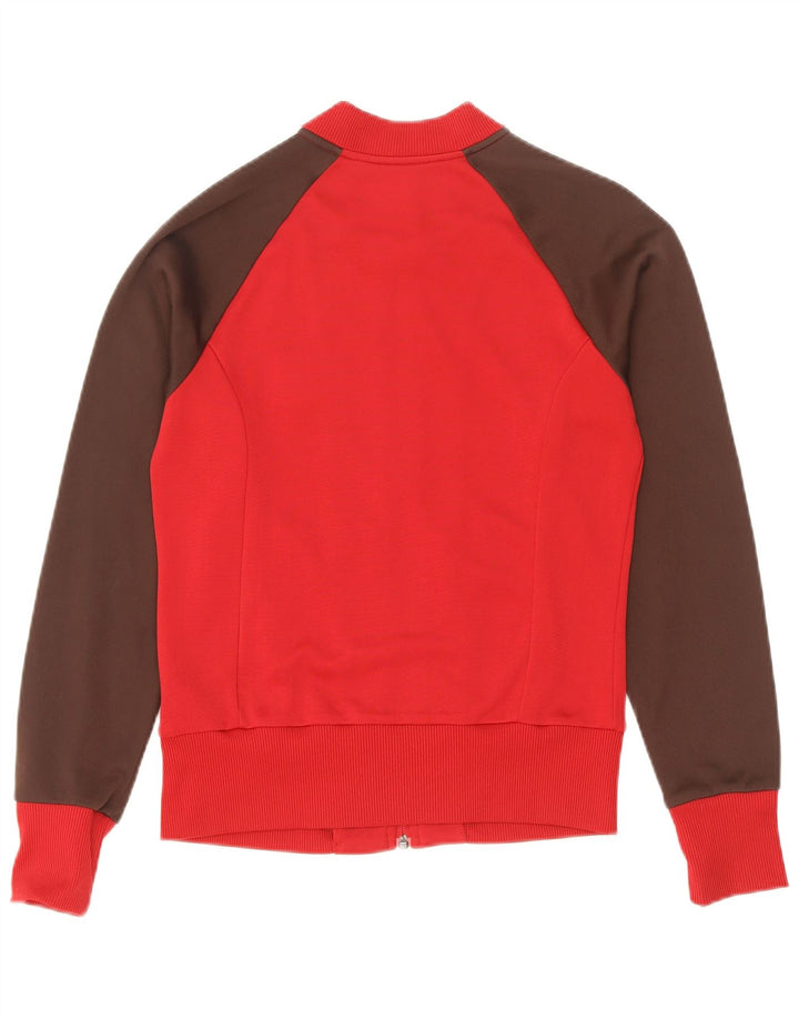 Adidas Damen Trainingsanzug Top Jacke IT 38 XS Rot Colourblock Polyamid