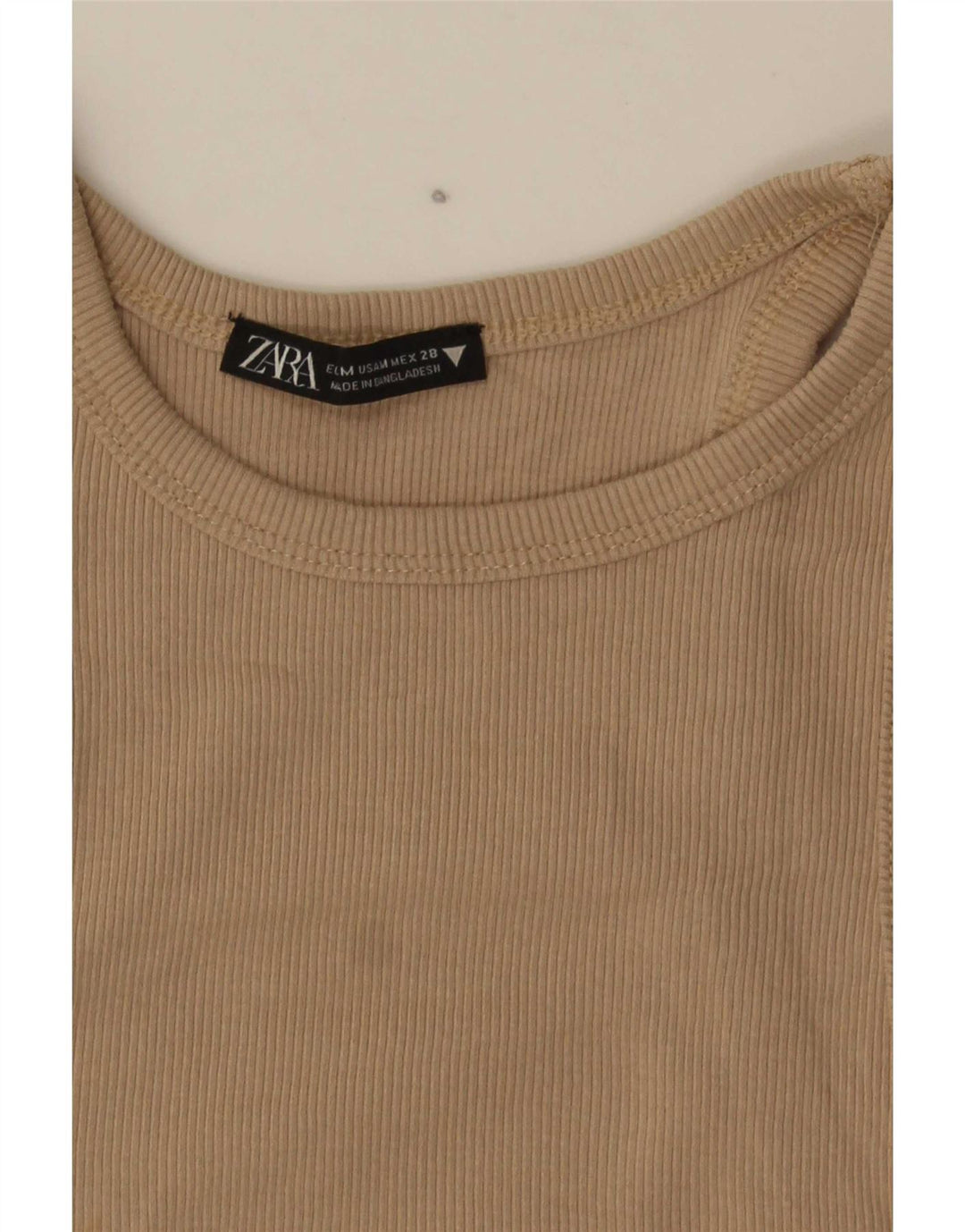 Zara Damen Crop Top UK 12 Medium Beige
