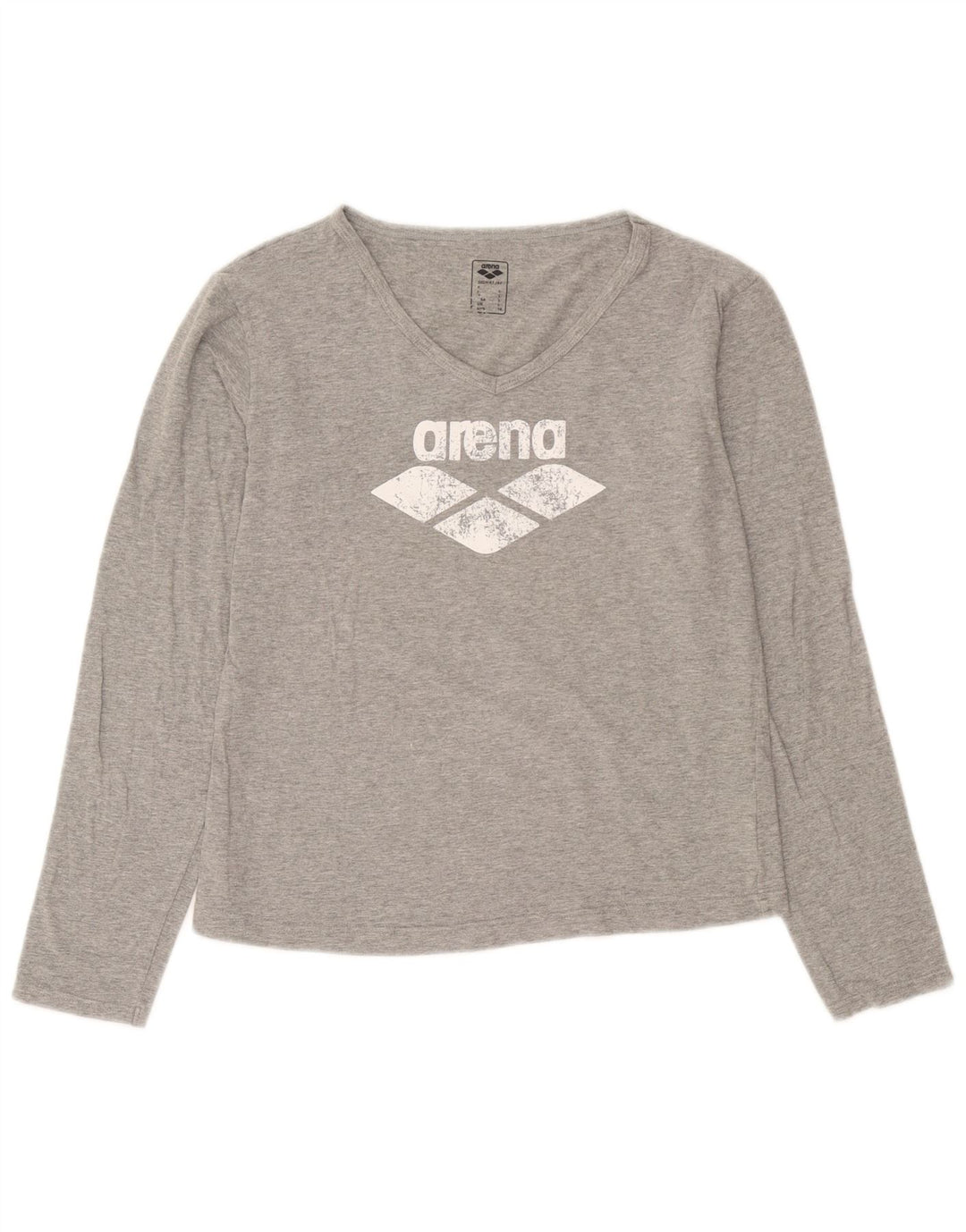 Arena Womens Graphic Top Langarm UK 14 Large Grau meliert
