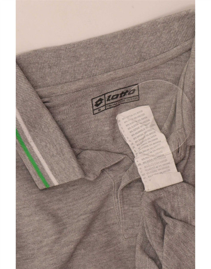 Lotto Herren-Poloshirt aus mittelgrau gesprenkelter Baumwolle