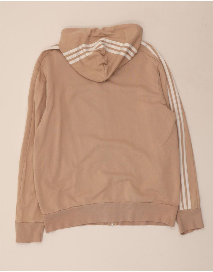 ADIDAS Damen-Kapuzenpullover mit Reißverschluss, UK 16, Größe L, Beige, Baumwolle