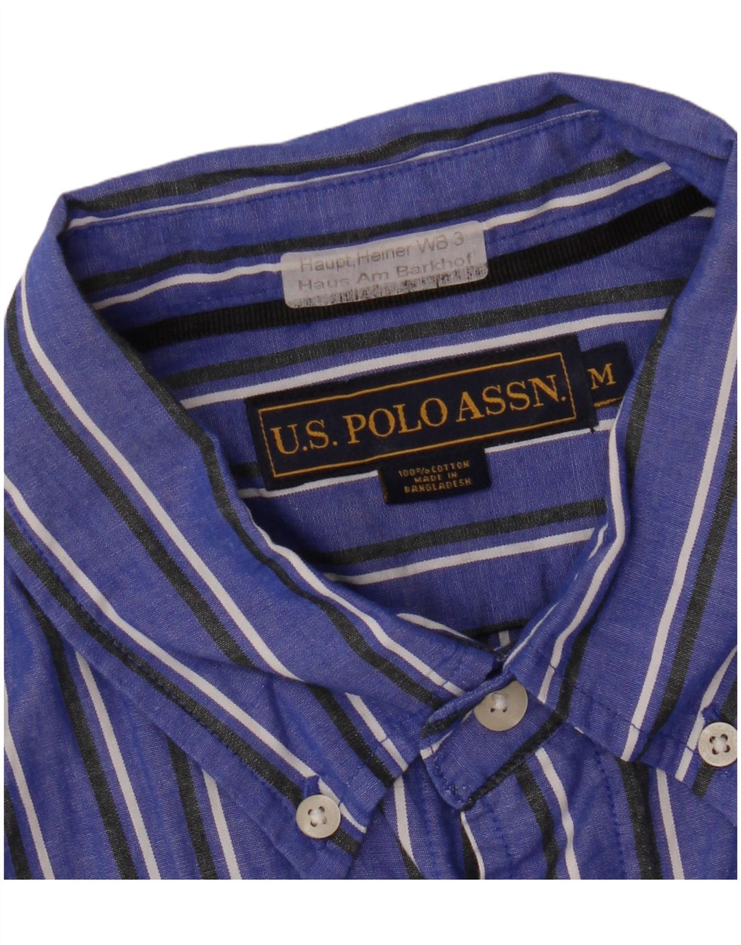 US POLO ASSN. Herrenhemd aus mittelblauer Nadelstreifen-Baumwolle
