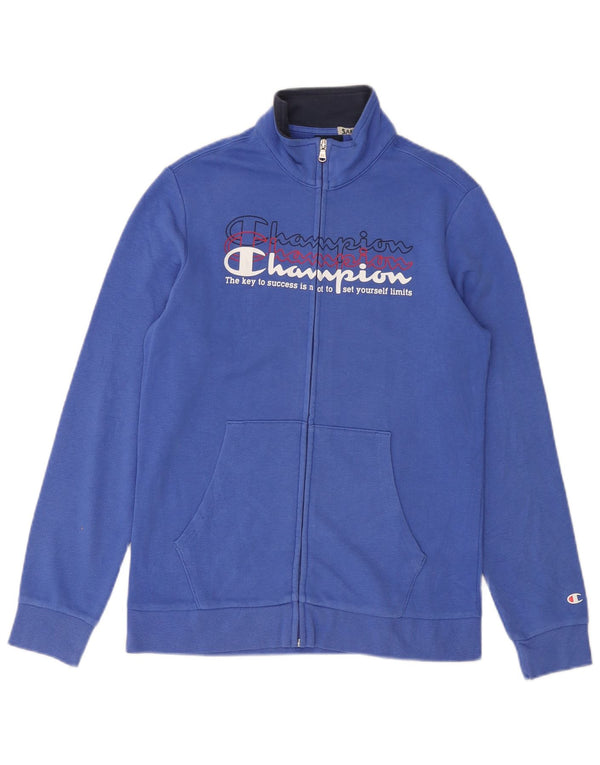 CHAMPION Jungen-Trainingsanzugoberteil mit Grafik, 13–14 Jahre, XL, Blau