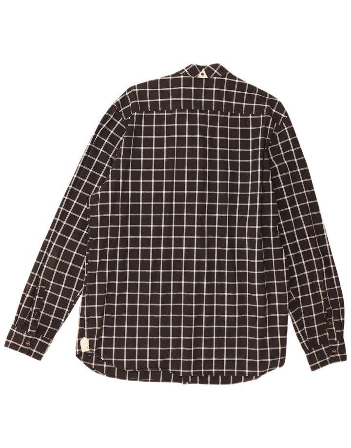 Adidas Herrenhemd XL schwarz kariert Baumwolle