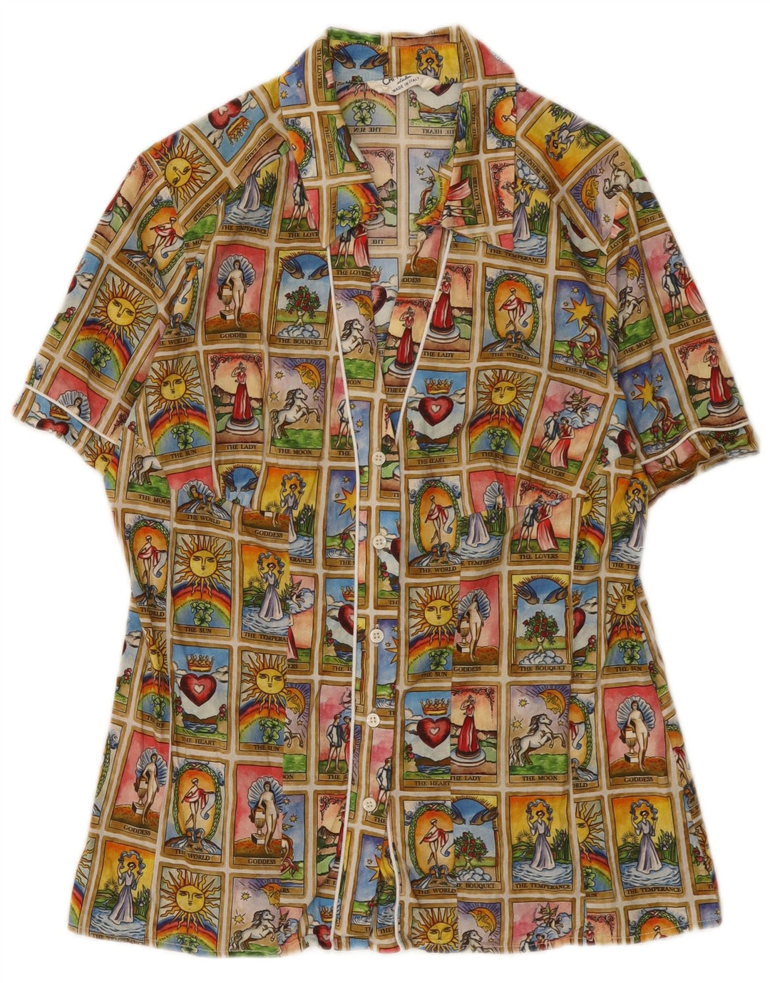 Camomilla Womens Graphic Shirt UK 12 Medium Mehrfarbiges Patchwork