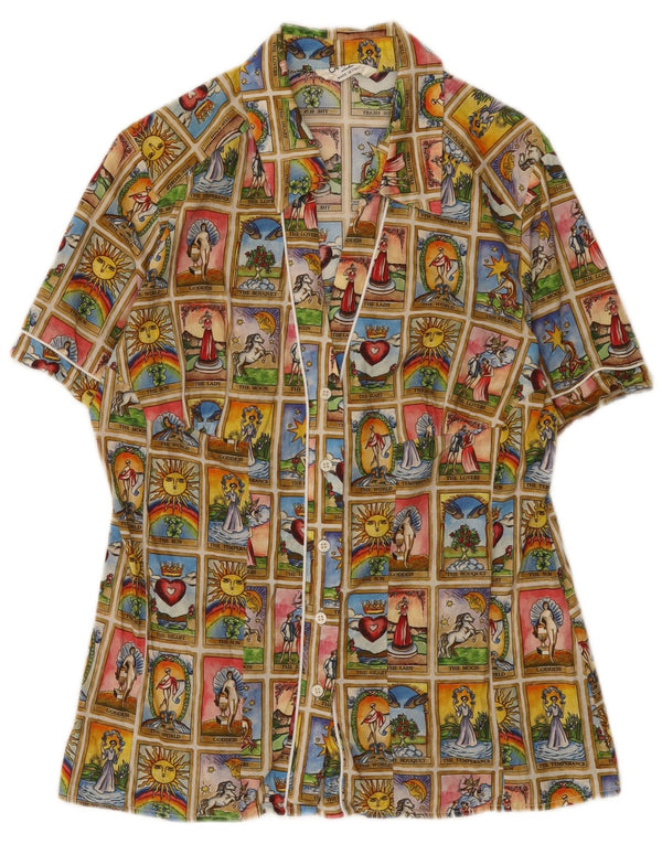 Camomilla Womens Graphic Shirt UK 12 Medium Mehrfarbiges Patchwork