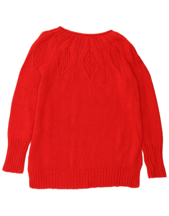 CHAPS Damen-Pullover mit U-Boot-Ausschnitt, UK 14, mittelrote Baumwolle