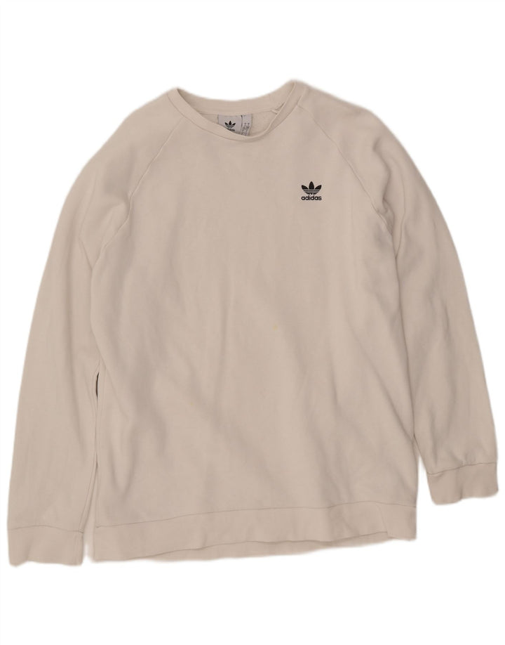 ADIDAS Herren Primegreen Sweatshirt Pullover Große weiße Baumwolle
