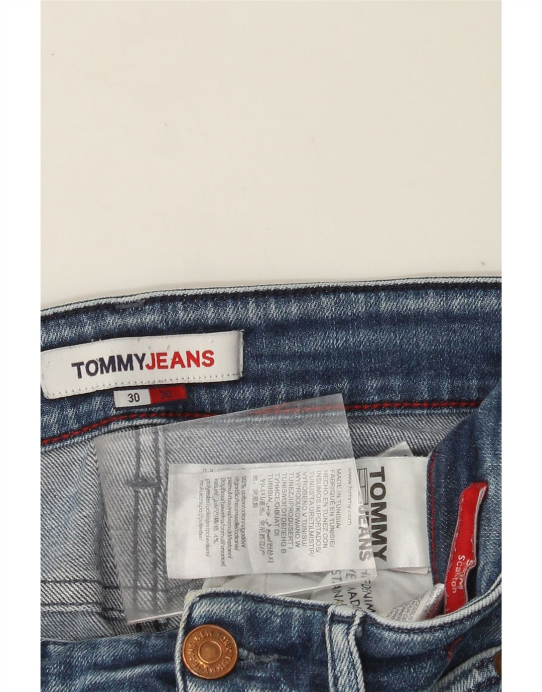 TOMMY HILFIGER Herren Scanton Slim Jeans W30 L30 Blaue Baumwolle