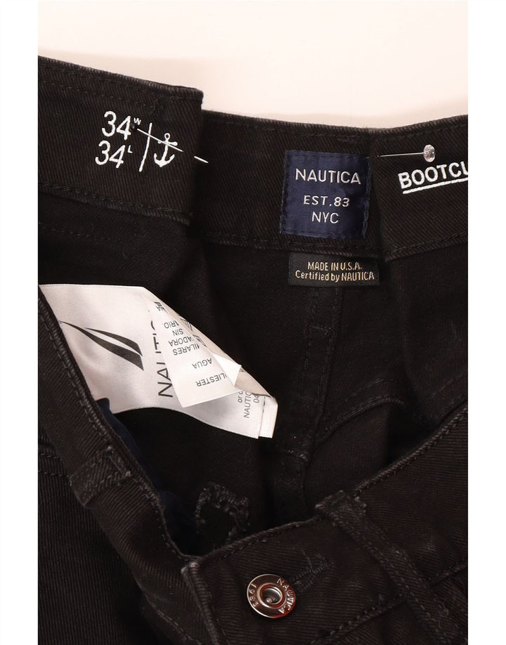 Bootcut-Jeans für Herren von Nautica, W34, L30, schwarze Baumwolle