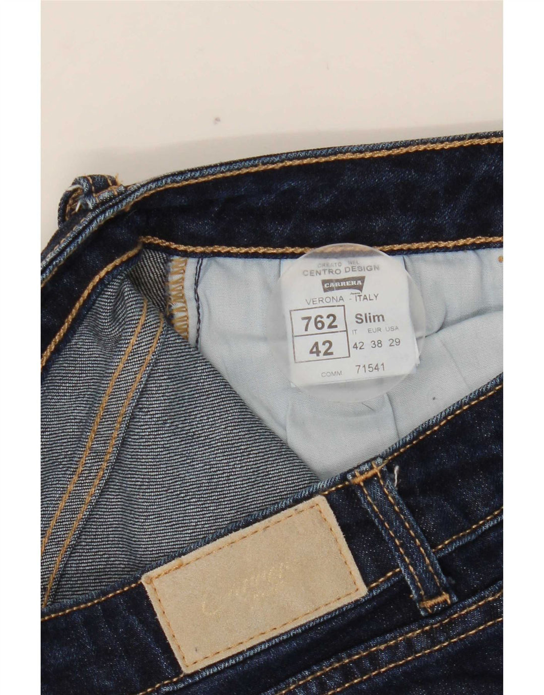 Carrera Damen Slim Cropped Jeans IT 44 Medium W29 L25 Marineblau Baumwolle