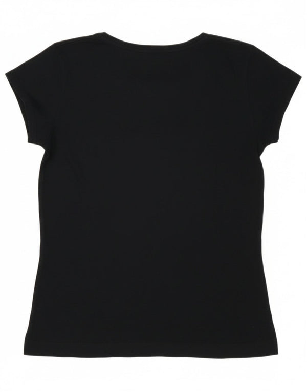 Lee Damen Grafik-T-Shirt-Oberteil UK 12 Medium Marineblau Baumwolle