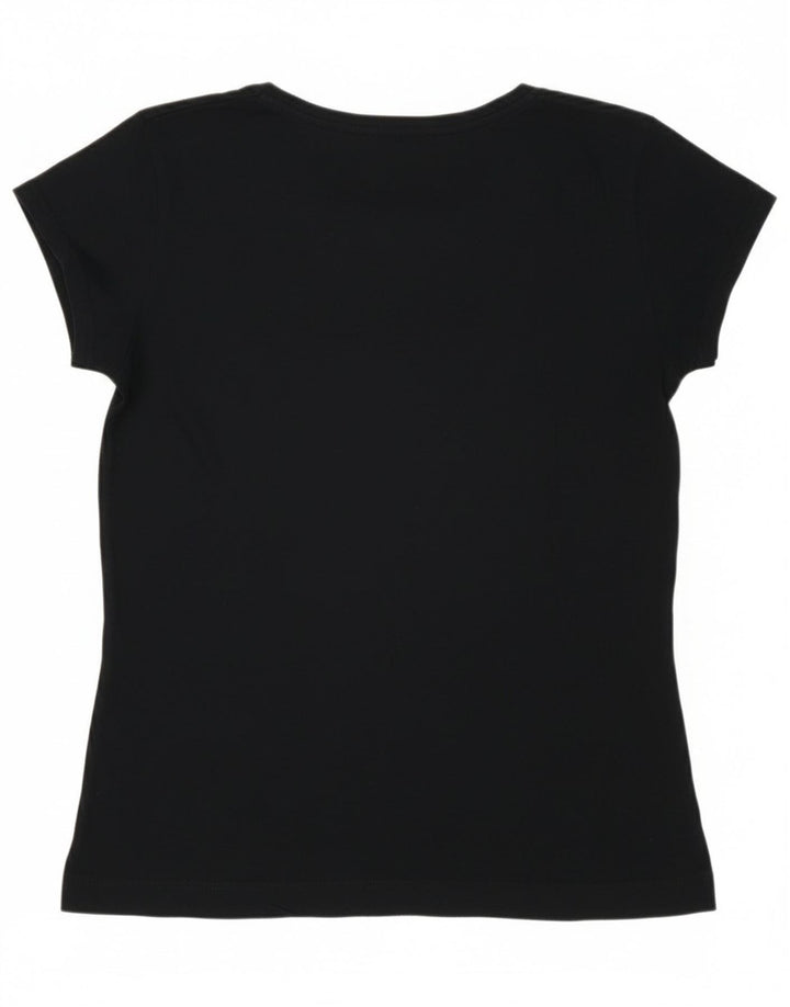 Lee Damen Grafik-T-Shirt-Oberteil UK 12 Medium Marineblau Baumwolle