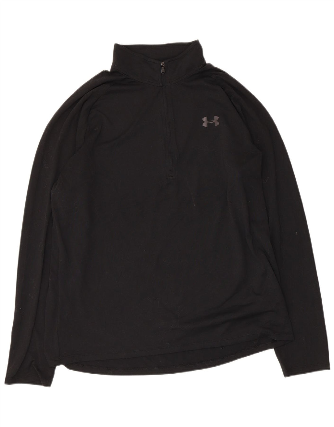 Under Armour Herren-Pullover-Trainingsanzugoberteil mit Reißverschluss und Halsausschnitt, groß, aus schwarzem Polyester