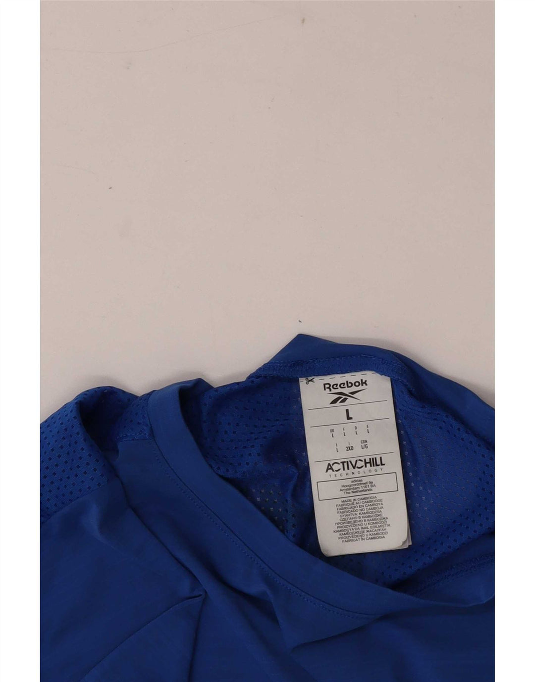 Reebok Herren Tall Graphic T-Shirt Top Large Blau Nylon