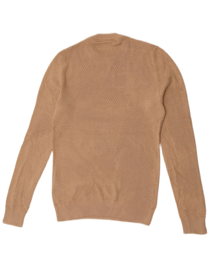 Jack & Jones Herren-Pullover mit Rundhalsausschnitt, Größe S, beige, Baumwolle