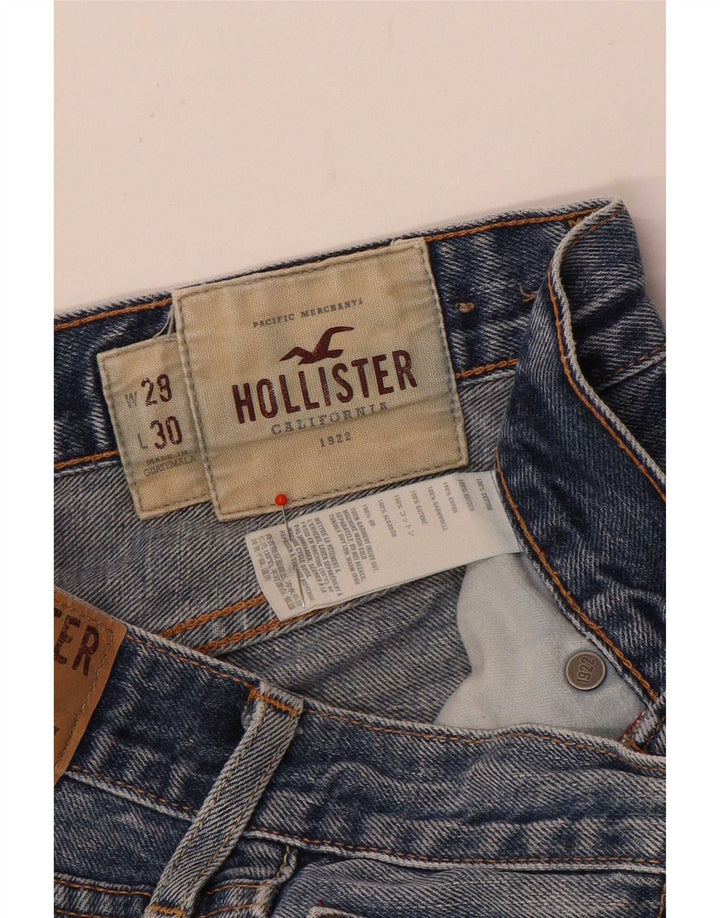 Hollister Herren Straight Jeans W29 L30 Blaue Baumwolle