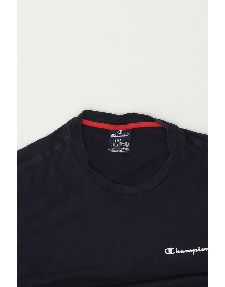 CHAMPION Mens T-Shirt Top Small Navy Blue Cotton Vintage Champion and Second-Hand Champion from Messina Hembry 