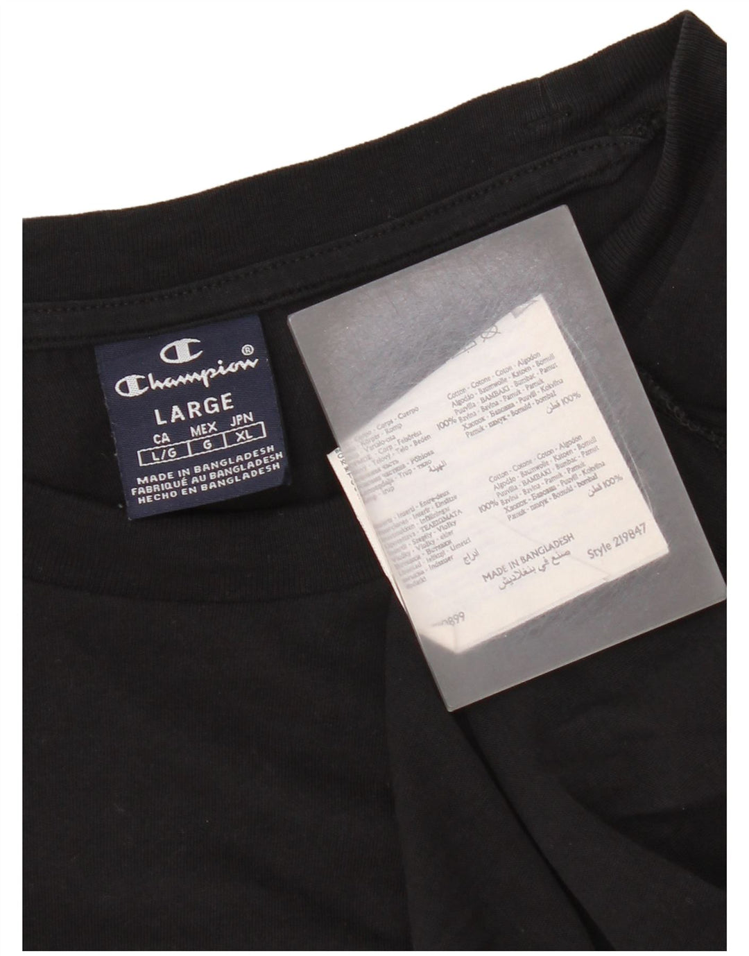 Champion Herren-T-Shirt mit Grafik, groß, aus schwarzer Baumwolle