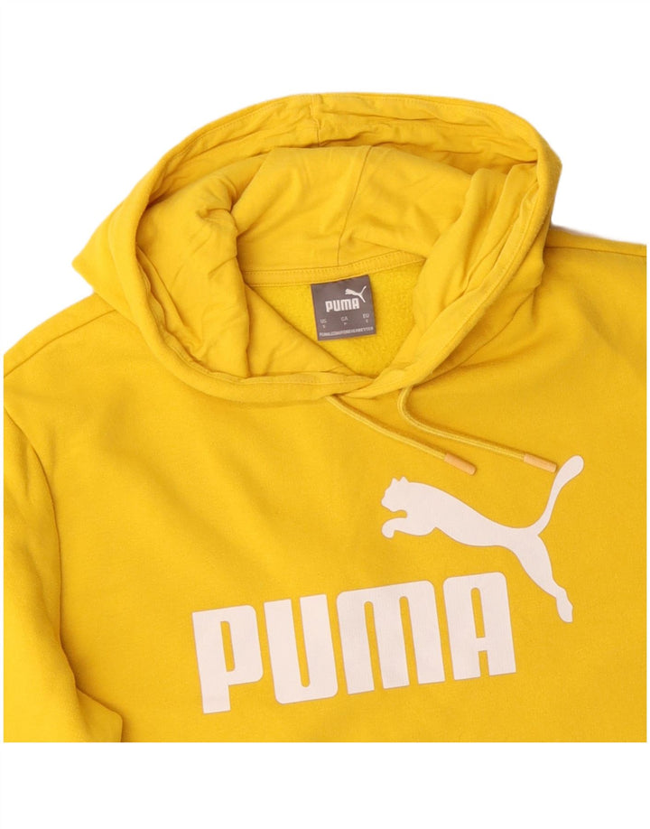 PUMA Herren Graphic Hoodie Pullover Small Gelb Baumwolle