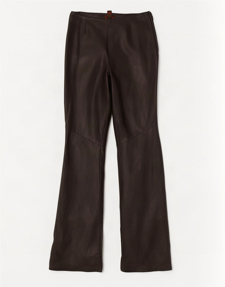 Danier Damen Flare-Lederhose, Größe 8, B24, L31, Schwarz