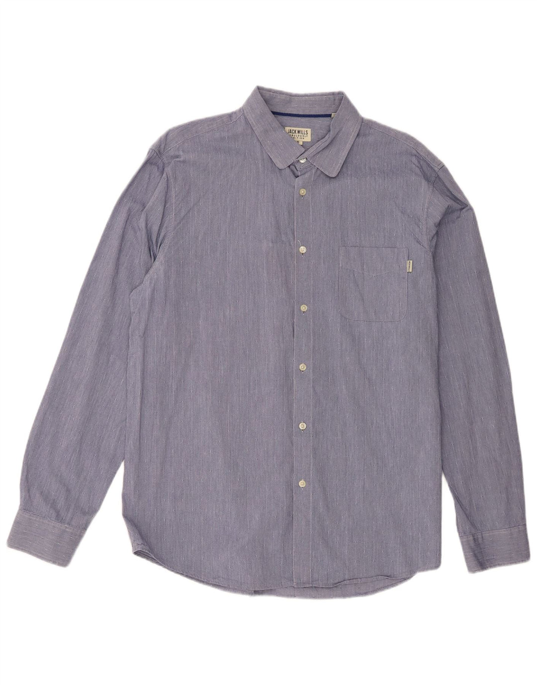 Jack Wills Herrenhemd XL aus blau gepunkteter Baumwolle