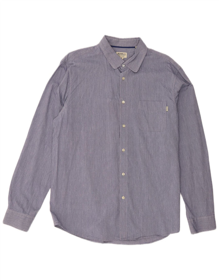 Jack Wills Herrenhemd XL aus blau gepunkteter Baumwolle