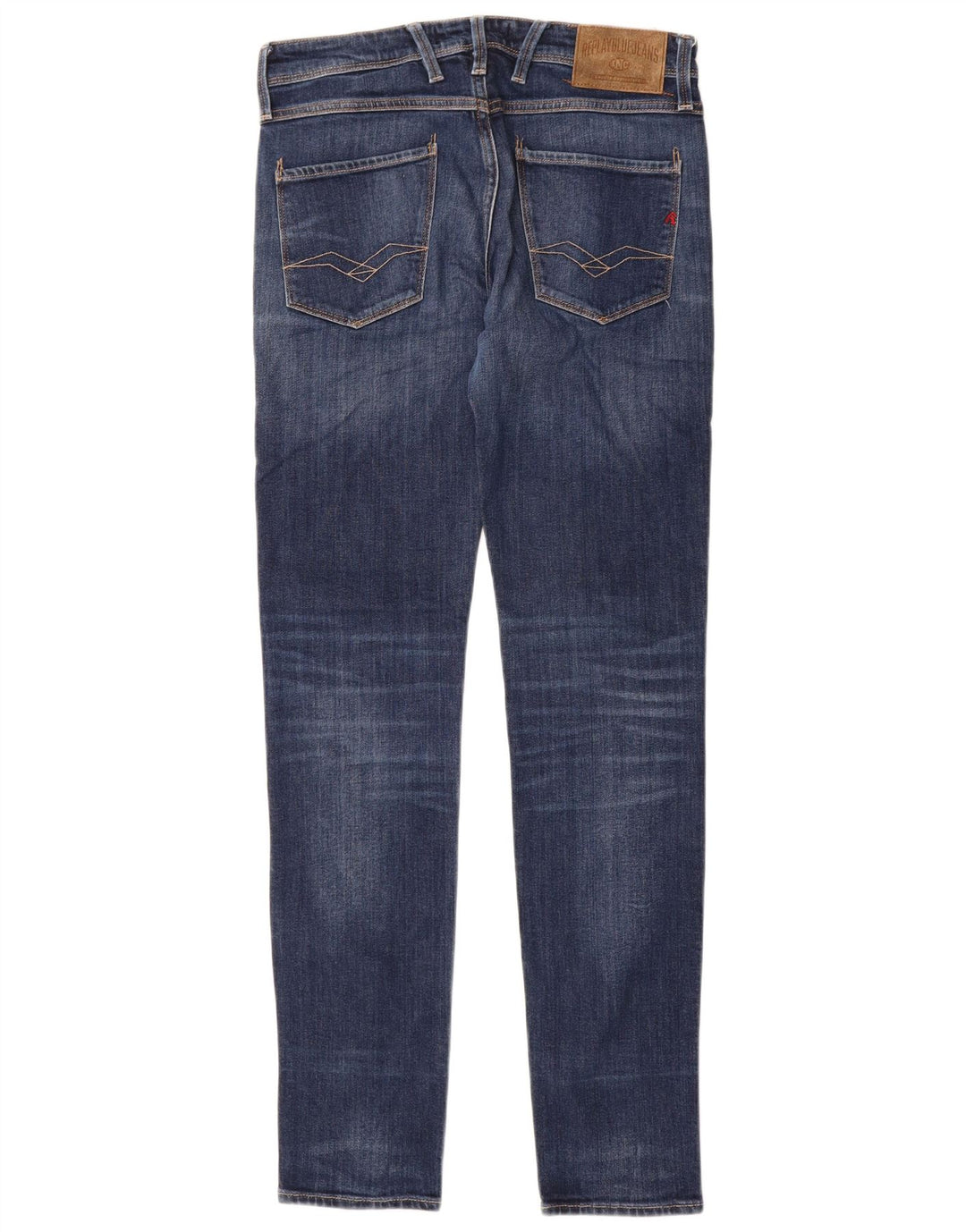 Replay Herren Anbass Slim Jeans W30 L36 Blaue Baumwolle