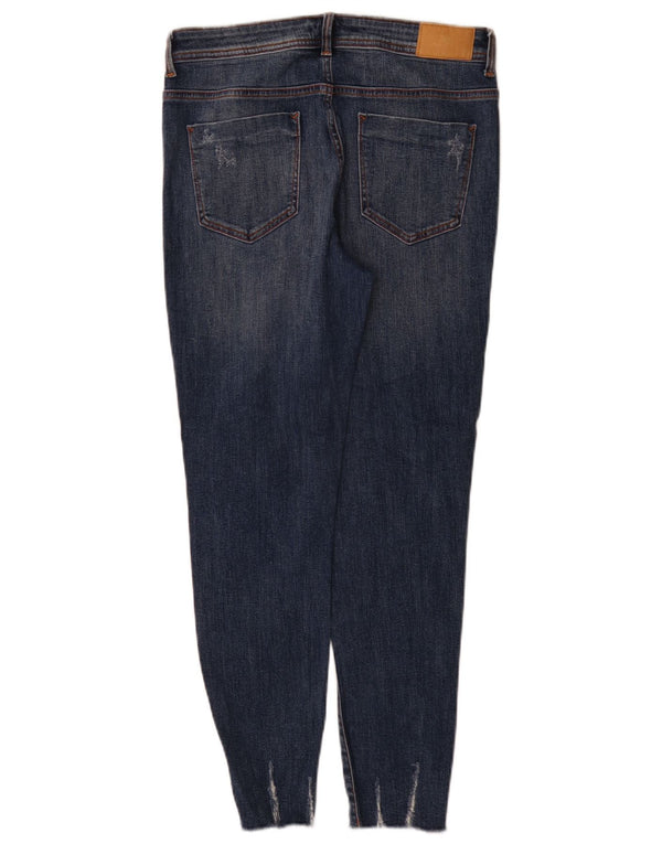 Zara Damen Distressed Skinny Jeans EU 40 Medium W30 L28 Blaue Baumwolle