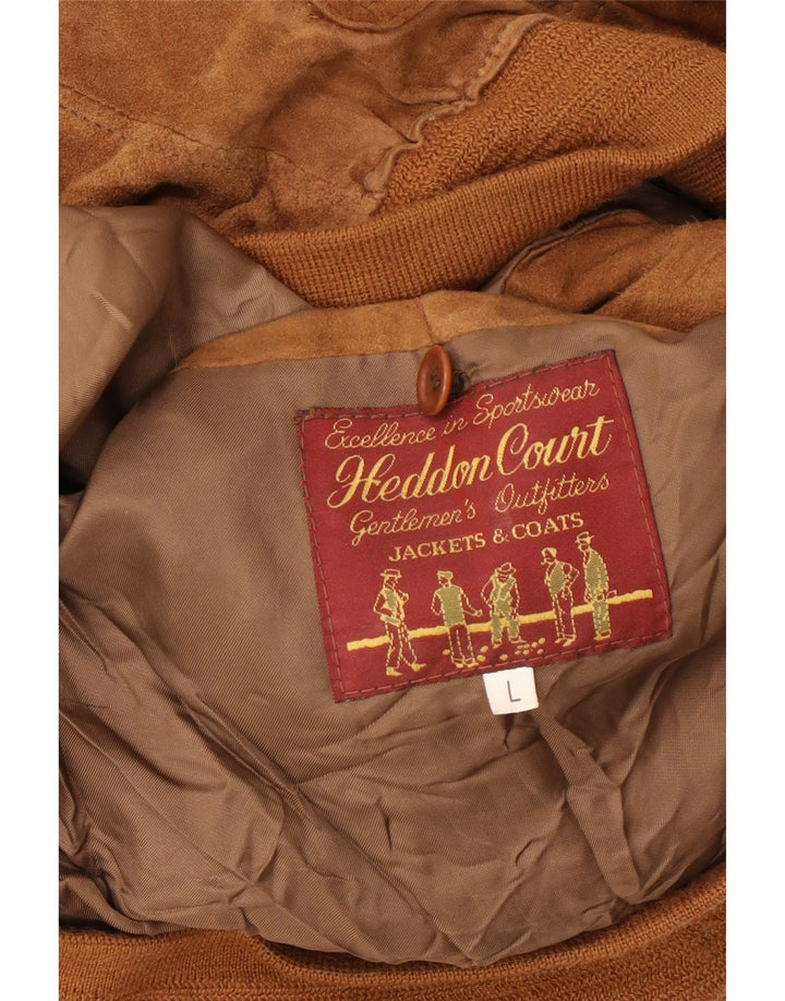 Vintage Herren Wildleder Bomberjacke UK 40 Large Braun