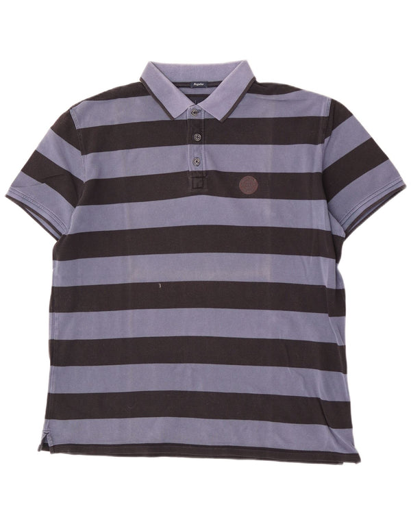 Armani Jeans Herren-Poloshirt mit normaler Passform, 2XL, marineblau, gestreift, Baumwolle