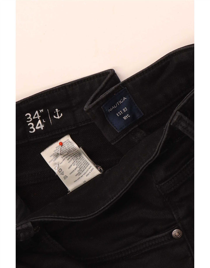 Nautica Herren Slim Jeans W34 L26 Schwarze Baumwolle