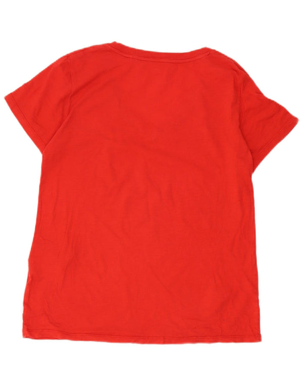 Levi's Damen T-Shirt Top UK 14 Mittelrote Baumwolle