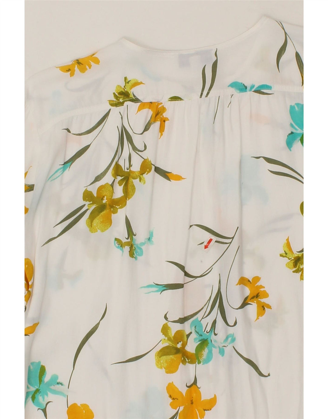 VINTAGE Womens Short Sleeve Shirt Blouse IT 44 Medium White Floral Vintage Vintage and Second-Hand Vintage from Messina Hembry 