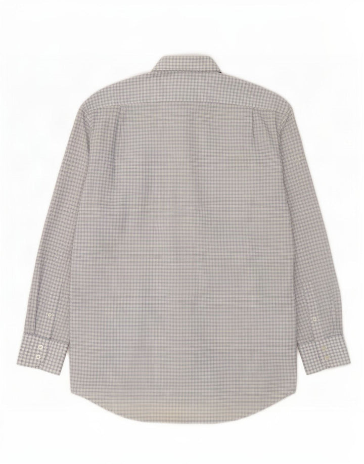 Lacoste Herrenhemd, Größe 42, groß, blau kariert, Baumwolle