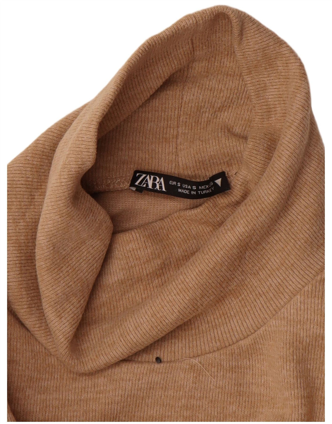 Zara Damen Weste Top UK 8 Small Beige Baumwolle