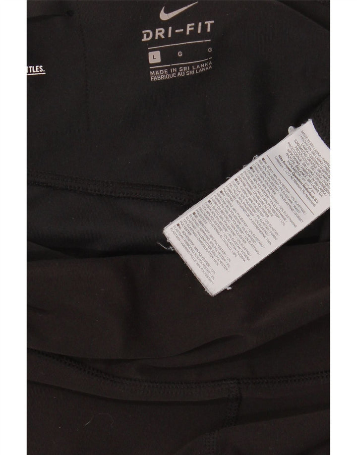 NIKE Womens Dri Fit Tracksuit Trousers Joggers UK 14 Large Black Polyester Vintage Nike and Second-Hand Nike from Messina Hembry 