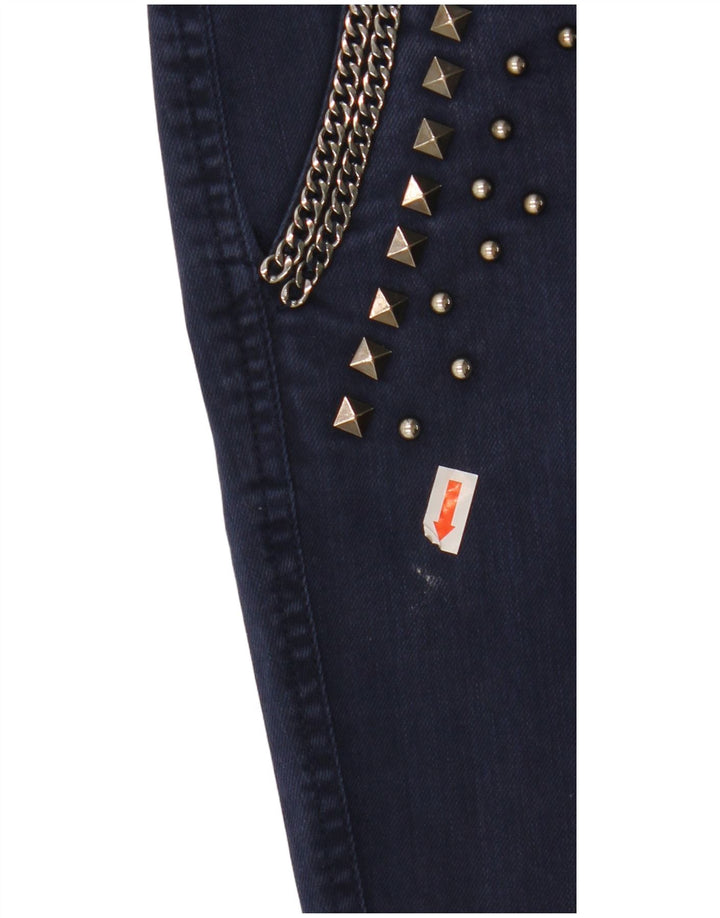 GUESS Damen Slim Jeans W27 L28 Marineblaue Baumwolle