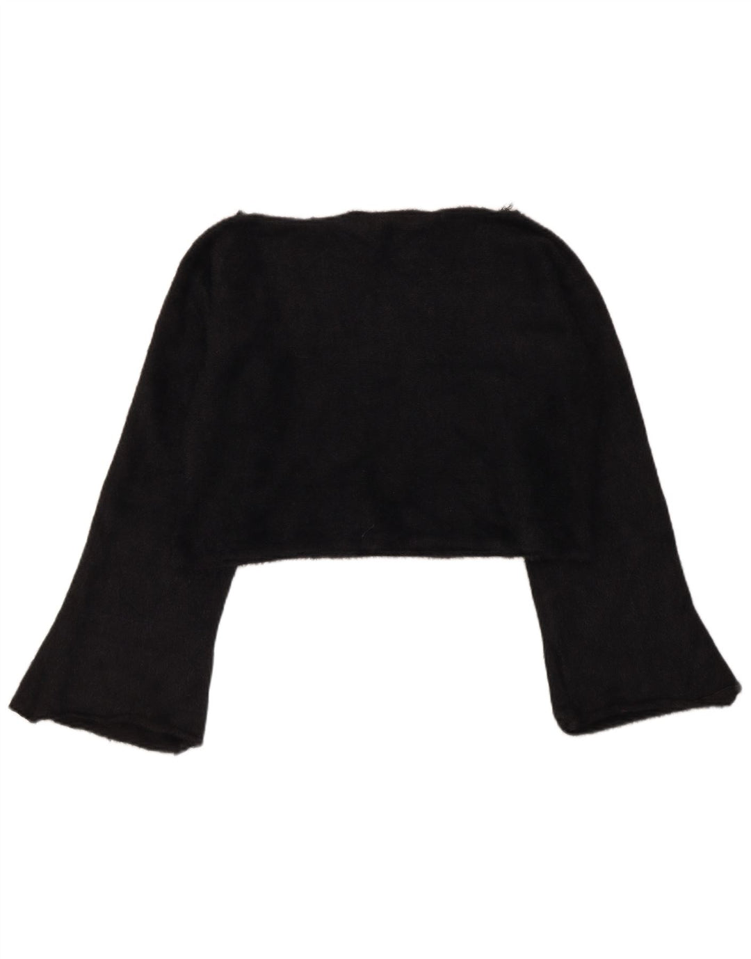 Zara Damen Crop Top Langarm UK 14 Medium Schwarz