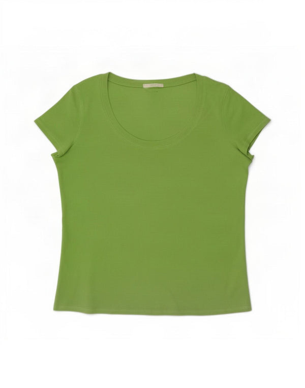 Marks & Spencer Damen T-Shirt Top UK 16 Large Grün Baumwolle