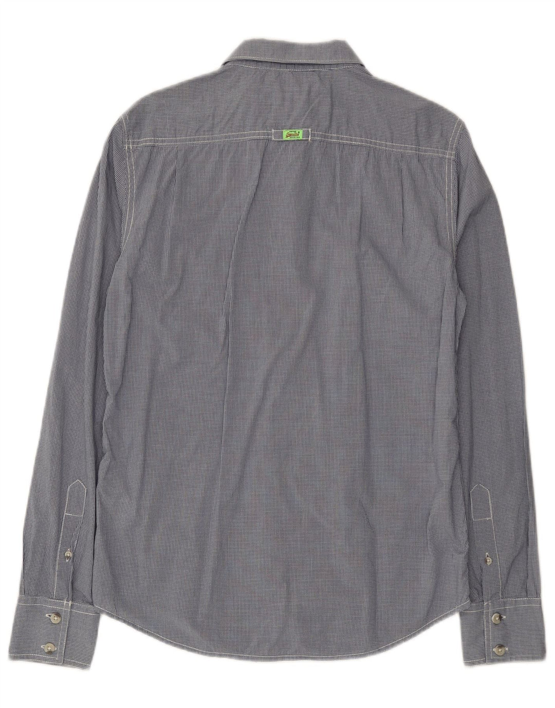 Superdry Herrenhemd aus mittelblau karierter Baumwolle