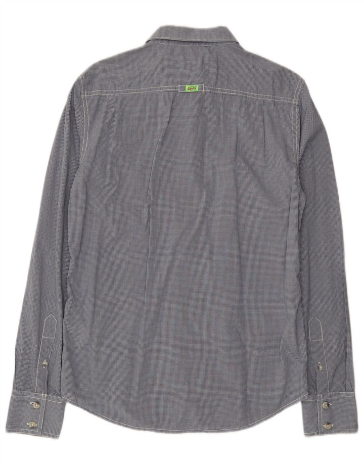 Superdry Herrenhemd aus mittelblau karierter Baumwolle