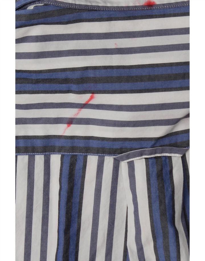 Gant Herren-Hemd mit entspannter Passform, Größe 39/40, mittelblau gestreift, Baumwolle